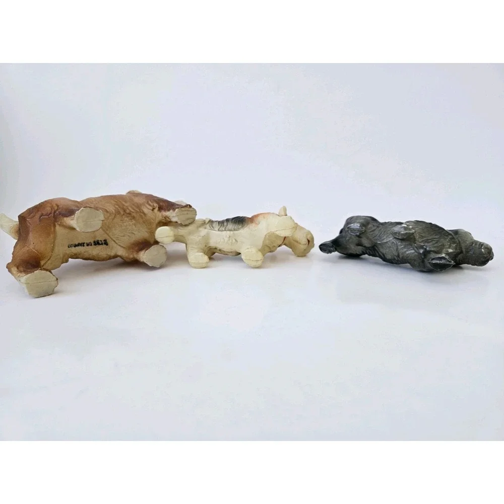 Vintage cellulouid Scottie‎ dog toy doll teddy bear companion lot of 3